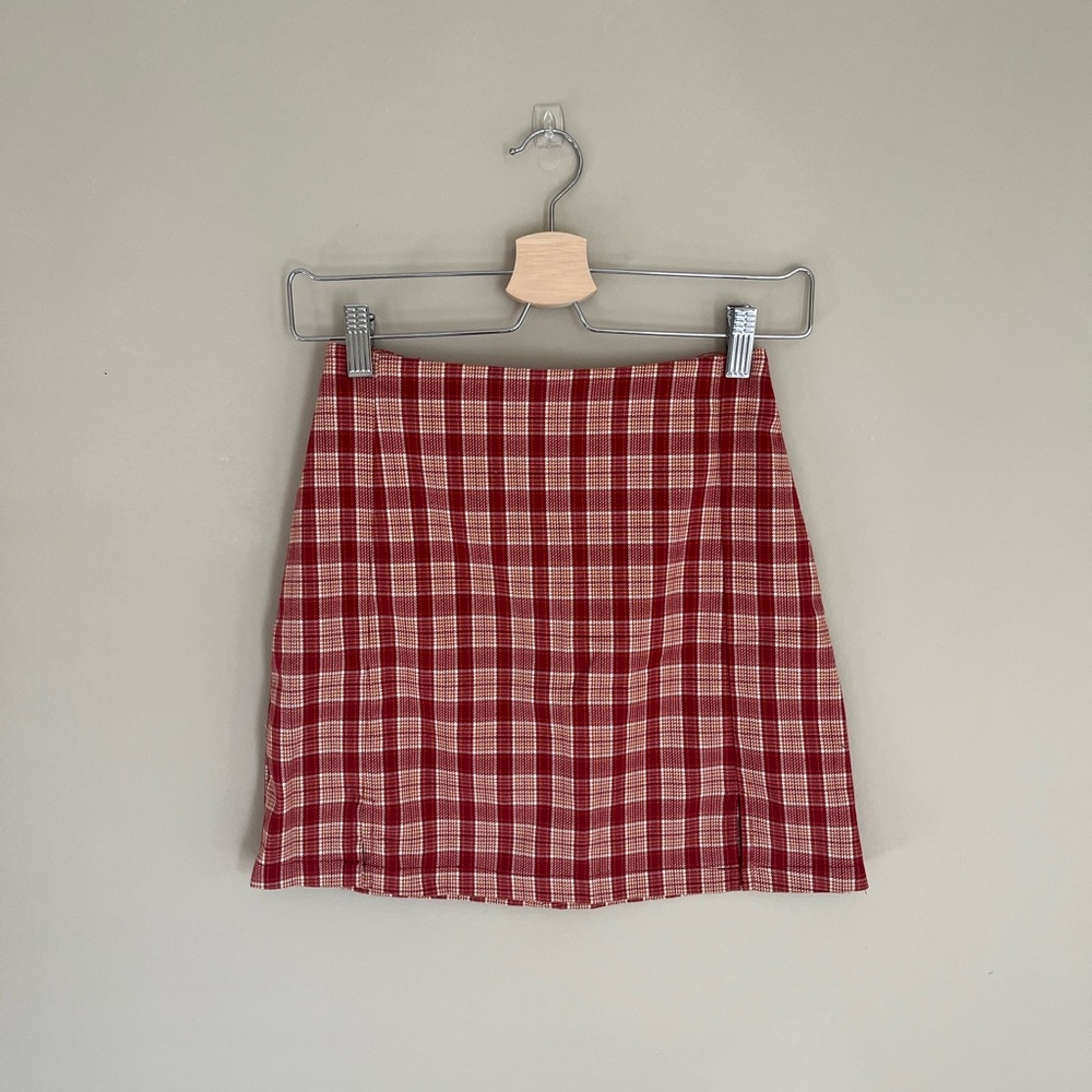 Red Plaid Brandy Melville Skirt